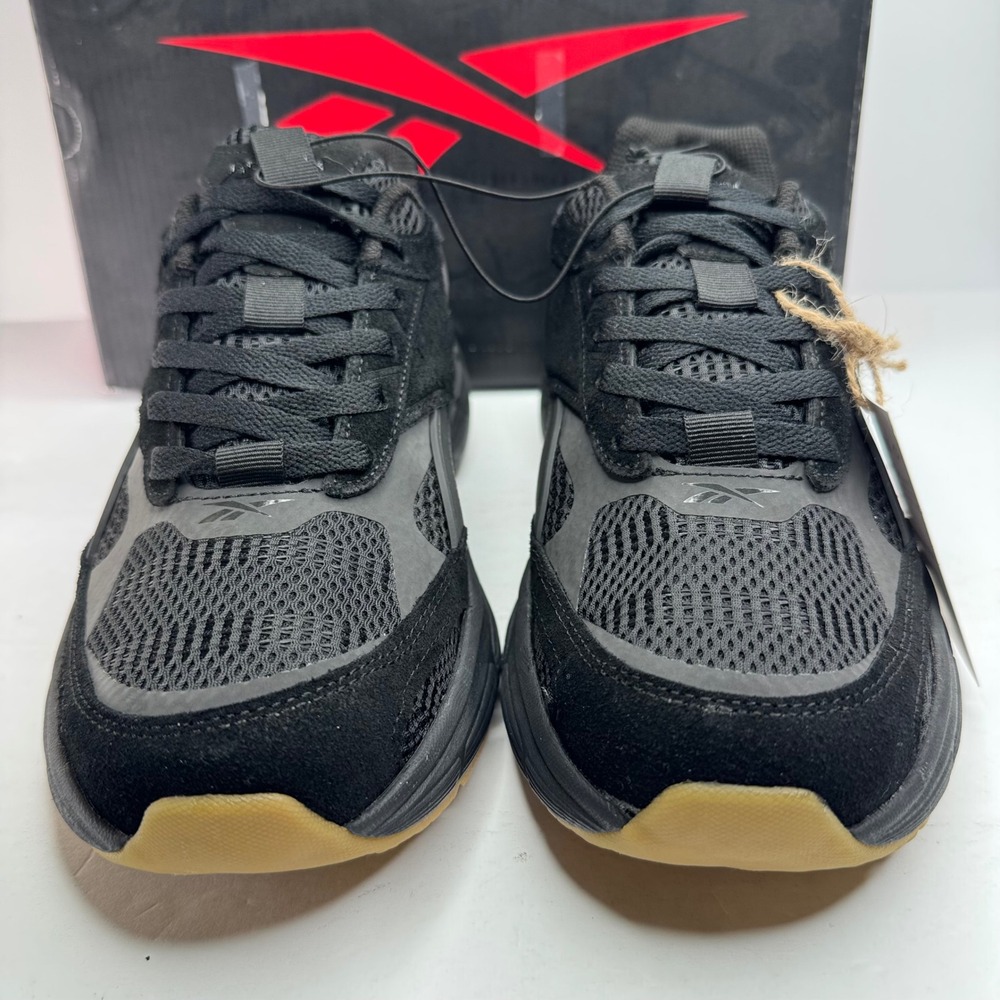 Reebok Chaos Mens Running Shoes Black Tan Gum Sole AR30303M-BBT Size 10 NEW - Picture 5 of 9